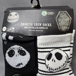 Disney Nightmare Before Christmas Jack Skellington Shortie Crew Socks 10 Pack